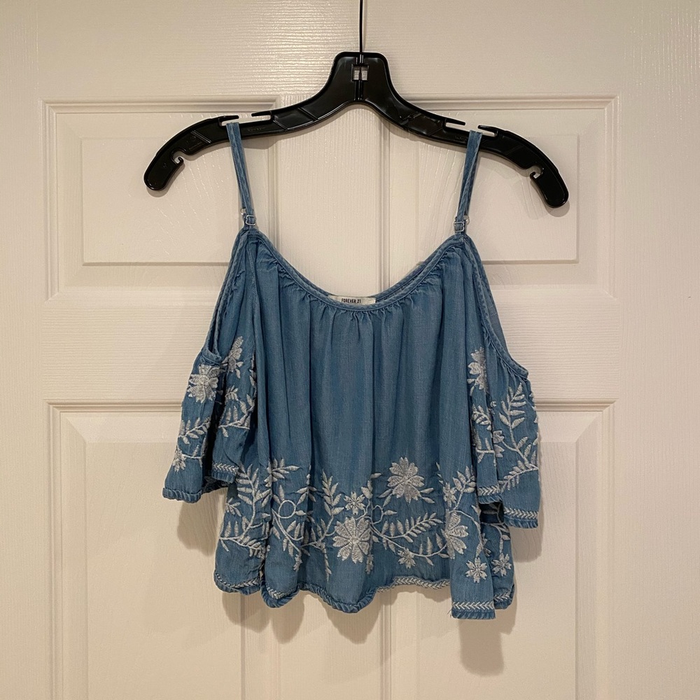 Forever 21 denim and lace shirt!